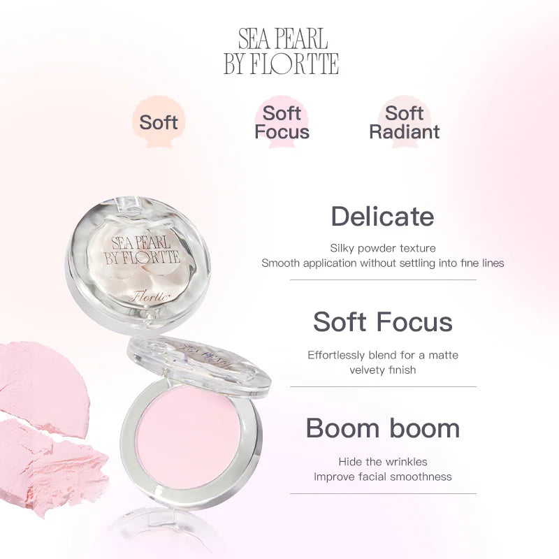 FLORTTE Single Highlighter Powder, Natural Transparent Watery Glow, Brightens Skin Tone & Creates 3D Makeup