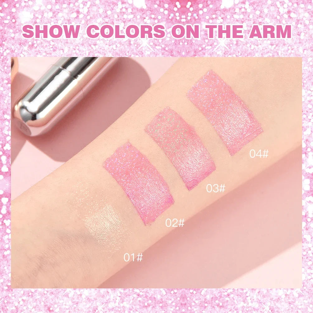 Glitter Lipstick Lip Balm Color Change Transparent Moisturizing Crystal Jelly Pearlescent Lip Plumper Gloss Tint Cosmetic