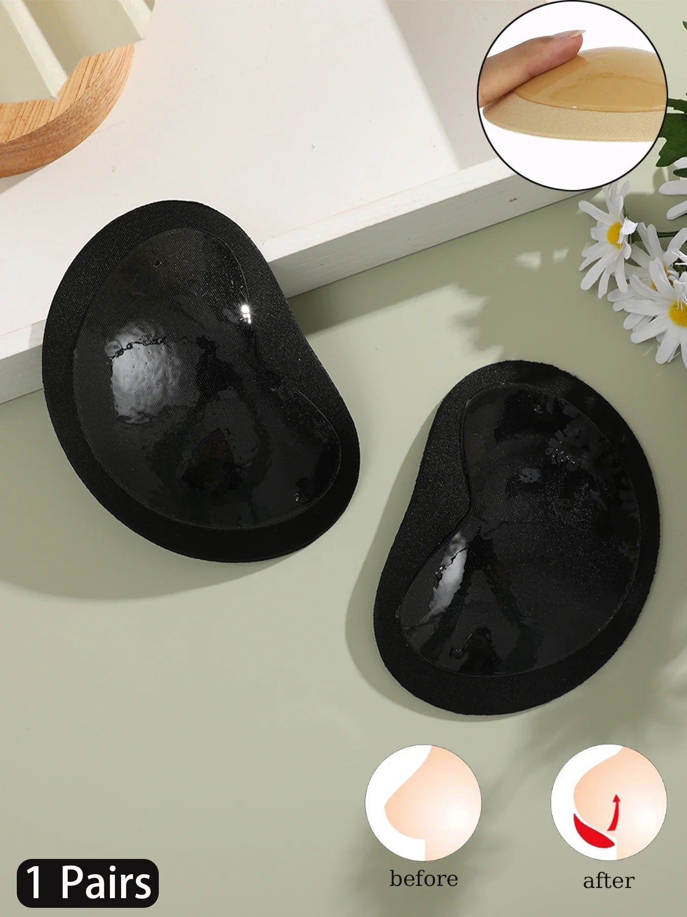 1Pair Silicone Bra Inserts Breast Pads Sticky Push-up Women Bra Cup Thicker Nipple Cover Patch Bikini Inserts for Swimsuit