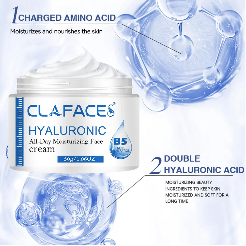 Hyaluronic Acid Collagen Face Cream Smooth Wrinkles Facial Care Moisturizing Nourish Younger Brightening Skin Tone Night Creams