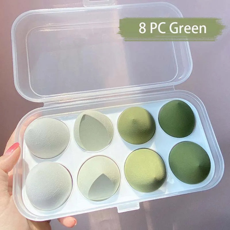 Beauty egg set 8 pieces 4 pieces hydrophilic non-latex water drop jelly puff dual-purpose makeup egg makeup sponge