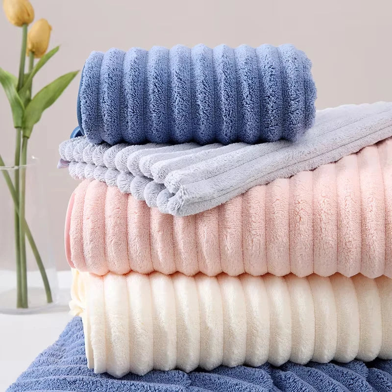 Coral fleece towel, large bath towel, thickened face towel, household quick drying, absorbent, soft and non shedding towel