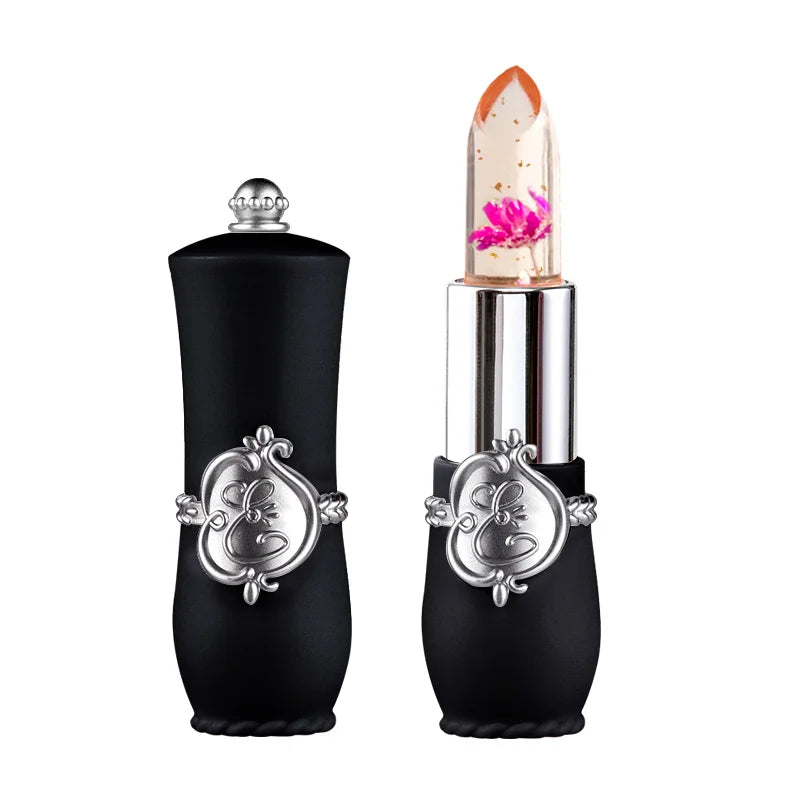 Flower Jelly Lipstick Set Temperature Change Moisturizer Flower Lip Stick Long Lasting Lip Balm Magic Color Change Lip Gloss Set