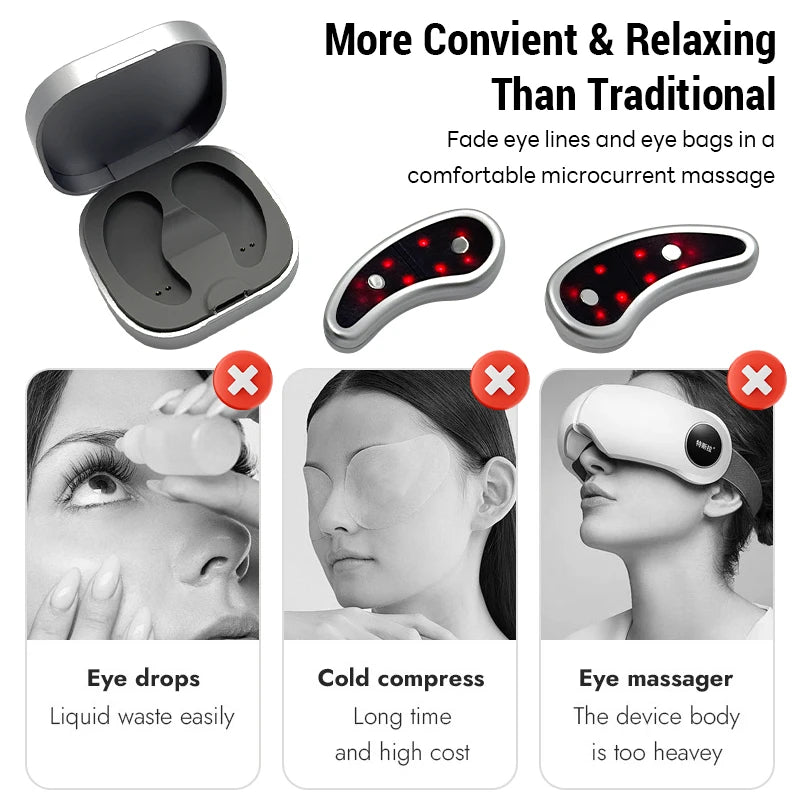 EMS Pulse Eye Massager Microcurrent Relief Relieve Fatigue Massage To Reduce Dark Circles Lines Swelling Anti-Wrinkle Skin Care