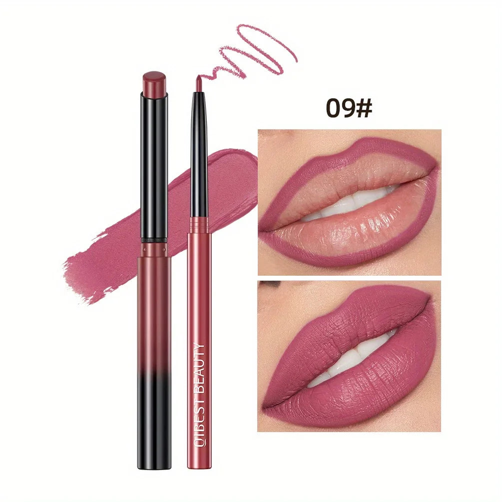 1+1 Matte Lip Set Matte Lipstick&Lip Liner Color Rendering Long Lasting Waterproof Valentine's Day Gifts Contain Plant Squalene