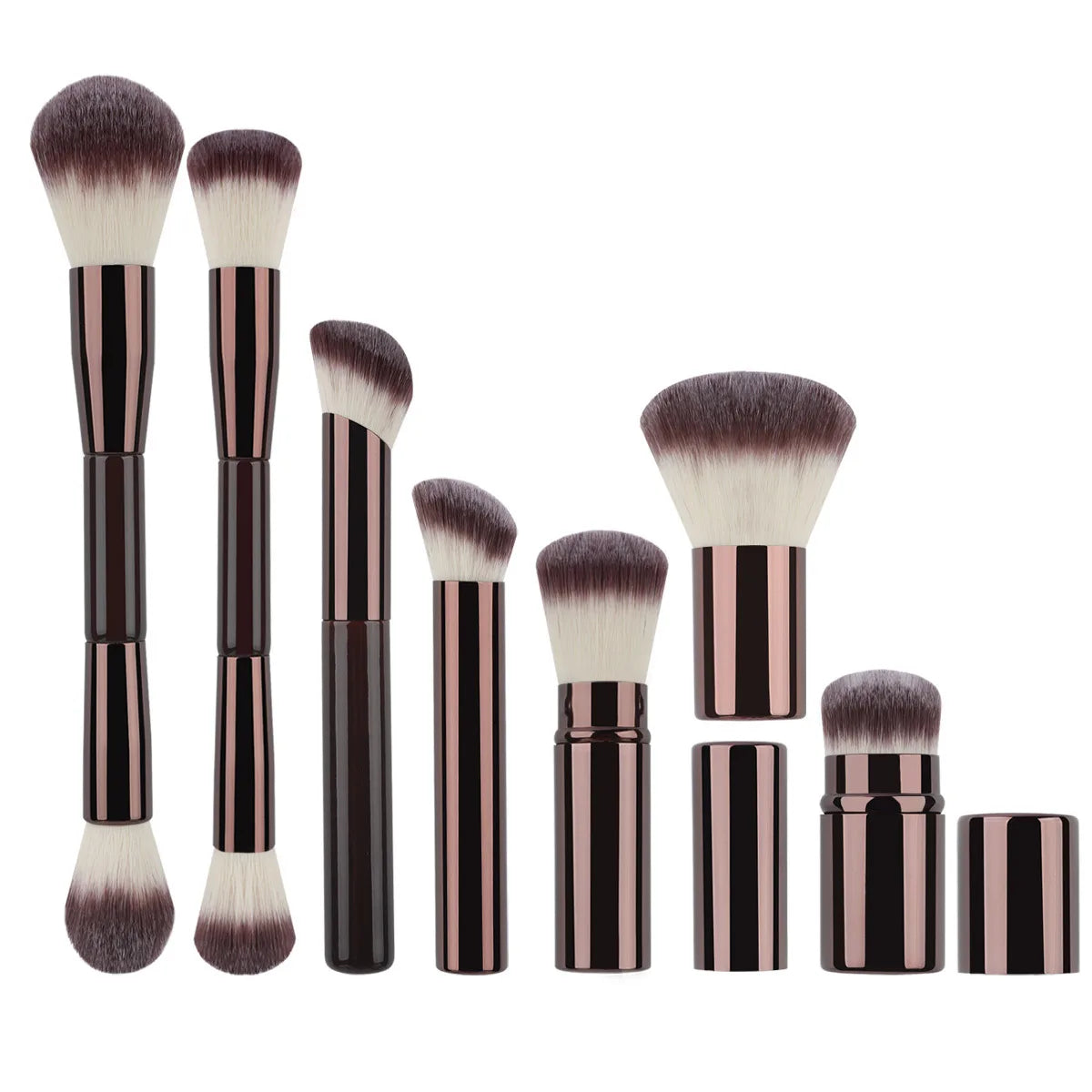 7-13pcs Makeup Brushes Set Double Head Loose Powder Blush Foundation Telescopic Grooming Brush Professional Cosmetic Tools