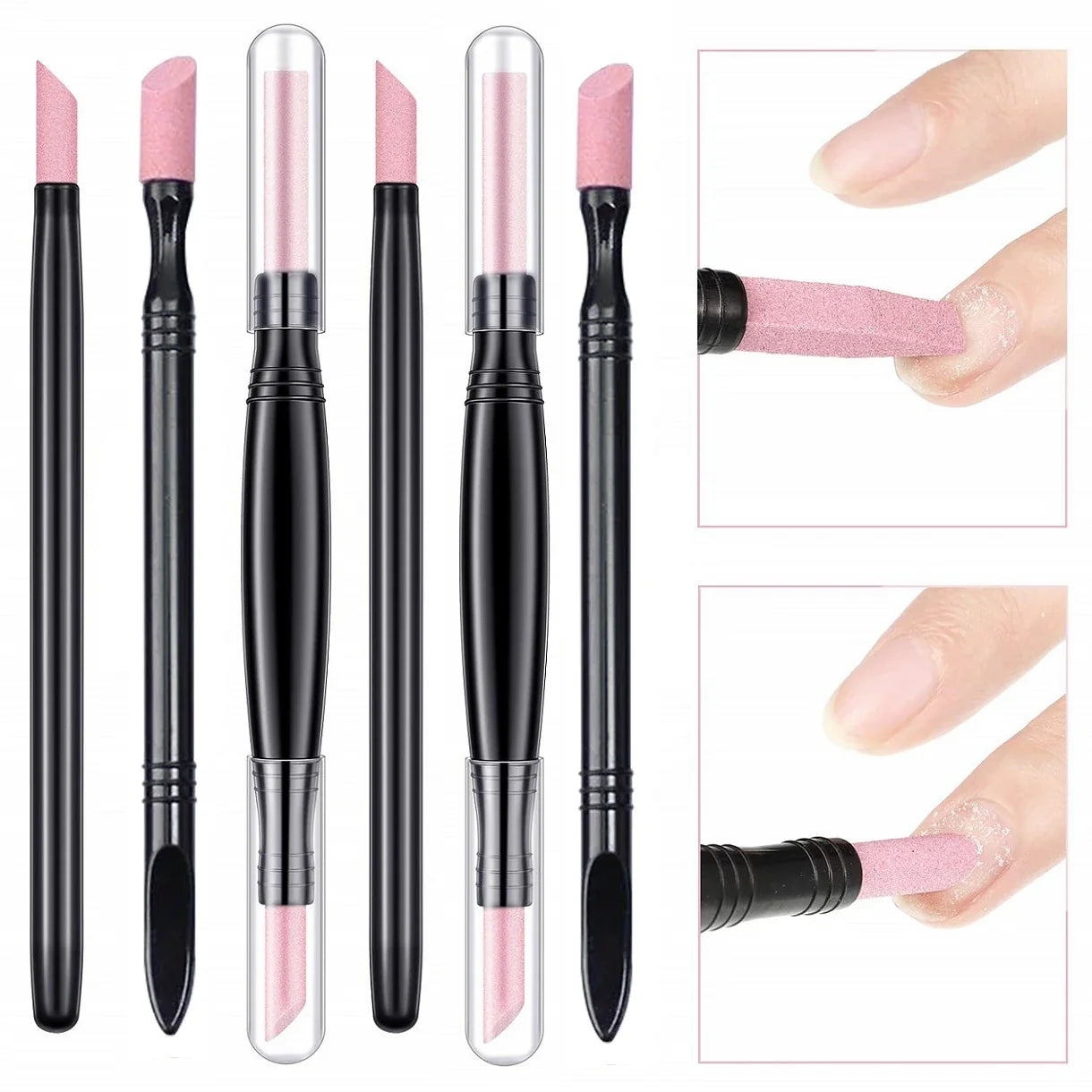 Pumice Stone Nail File Pusher Nails Sanding Sticks Nail Art Pen Cuticle Remover Pushing Dead Skin Trimmer Buffer Manicure Tools