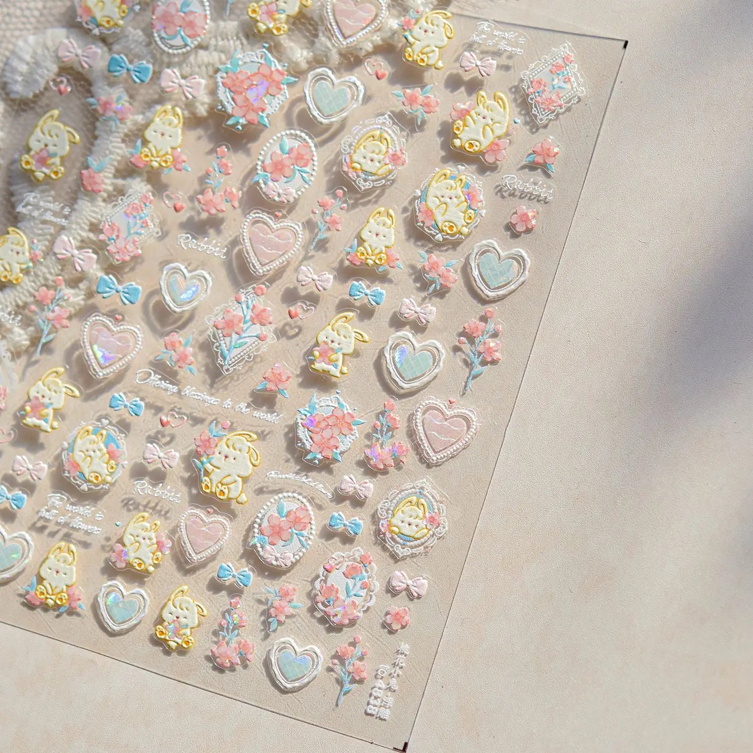 1pcs Dream Flower Window Shell Light Nail Art Stickers Japanese Flower Self Adhesive Stickers Press On Nails Decoration Decals