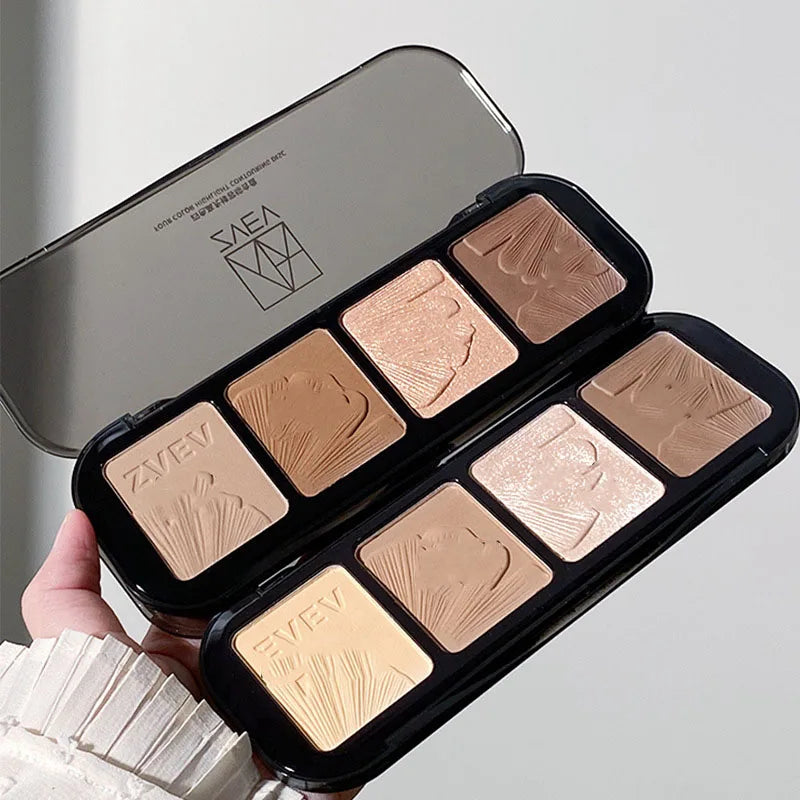 4 Color Contouring Highlighter Shading Palette Natural Nose Shadow Aegyosal Face Three-dimensional Matte Brighten Bronzer Makeup