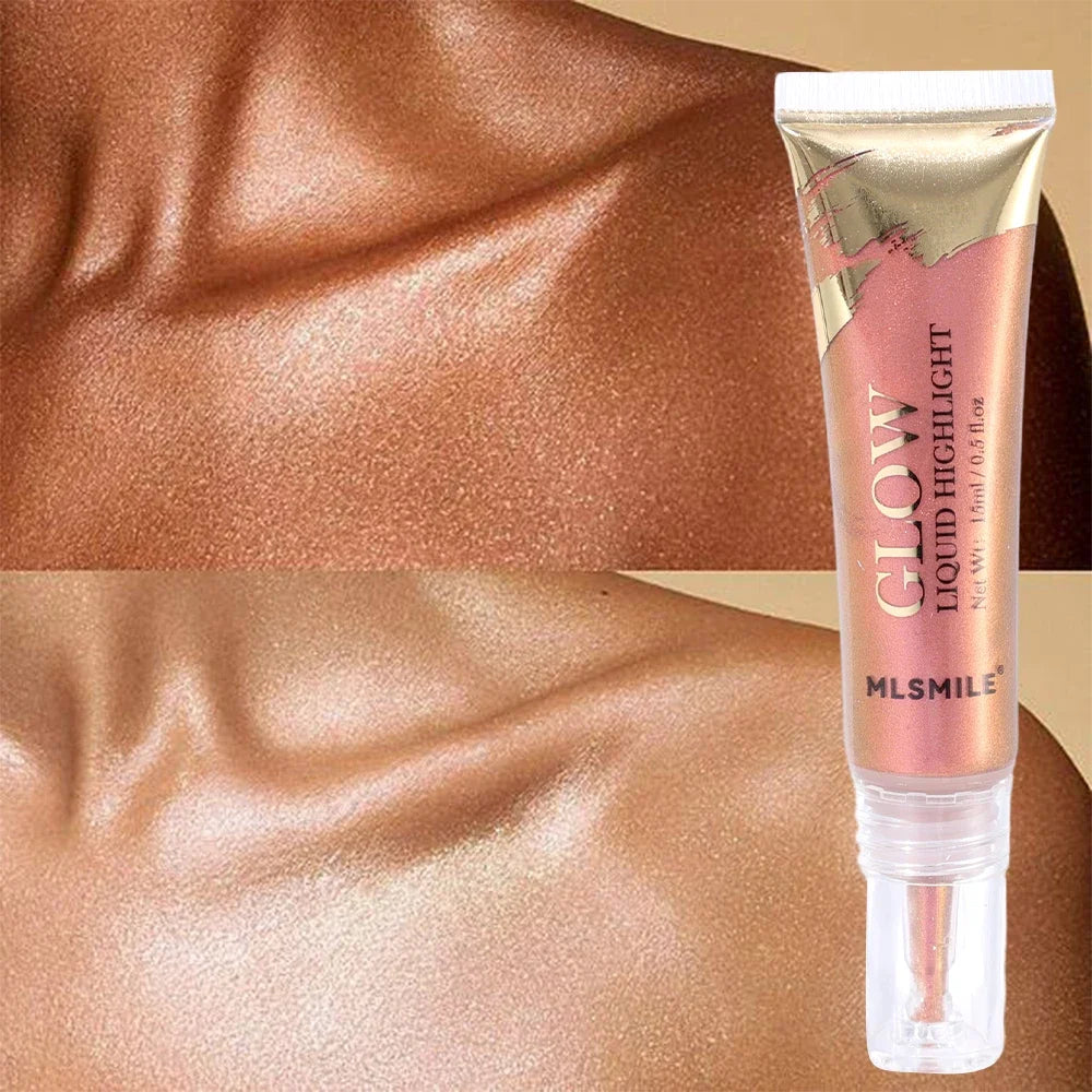 Diamond Glitter Highlighter Liquid Pearlescent Waterproof Longlasting Brightening Liquid Highlighter Stick Eyes Makeup Cosmetics