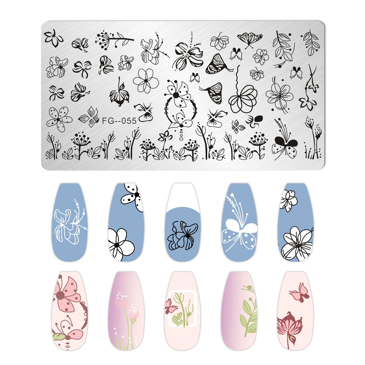 Cartoon Bear Nail Stamping Plates Fruit ice cream cake Floral Flower Leaf  Printing Stencil Nail Stamp Templates Nail Art Tools