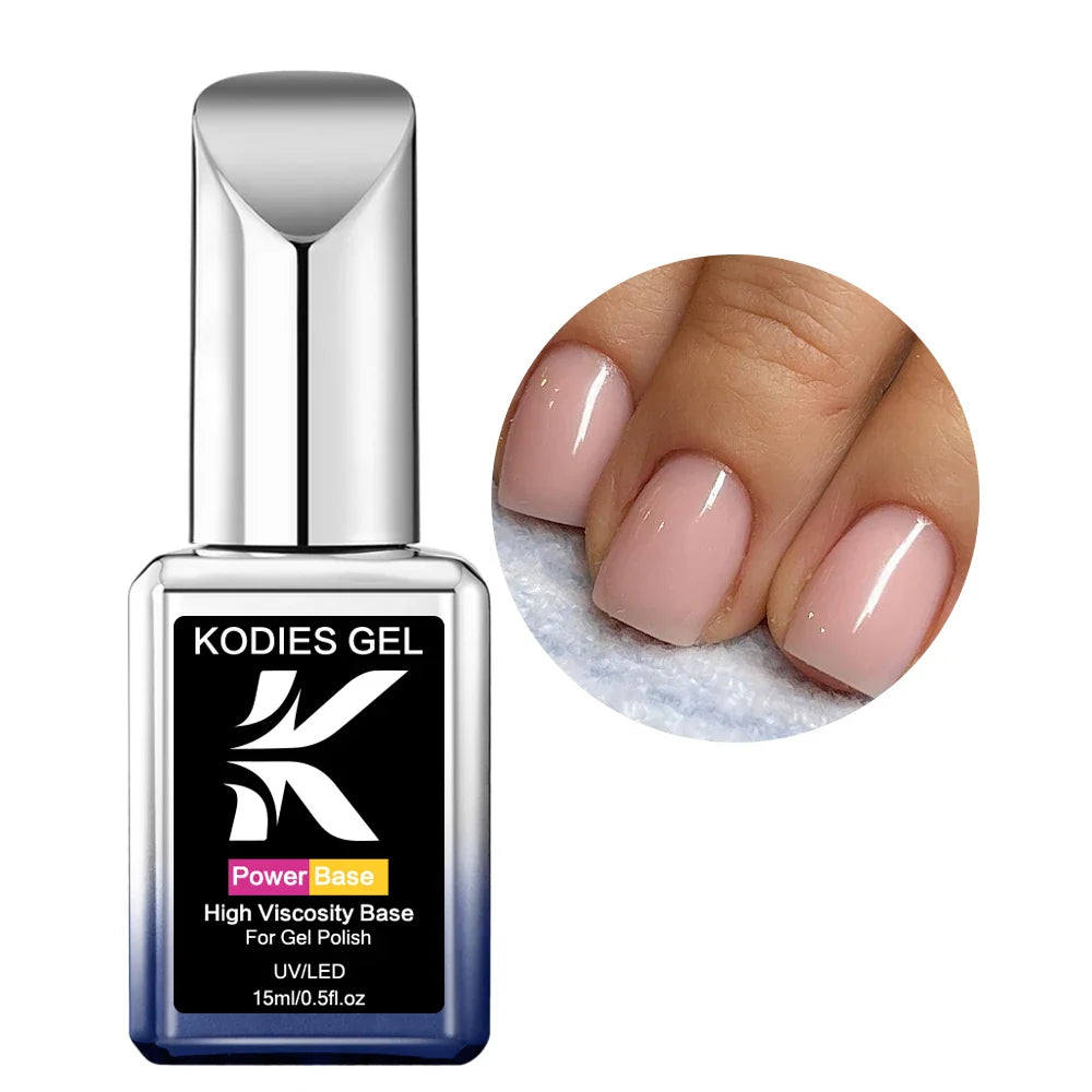KODIES GEL Bio Keratin Rubber Base Coat UV Gel Nail Polish Vitamin Formula Repair Nail 15ml Semi Permanent Manicure Strengthener