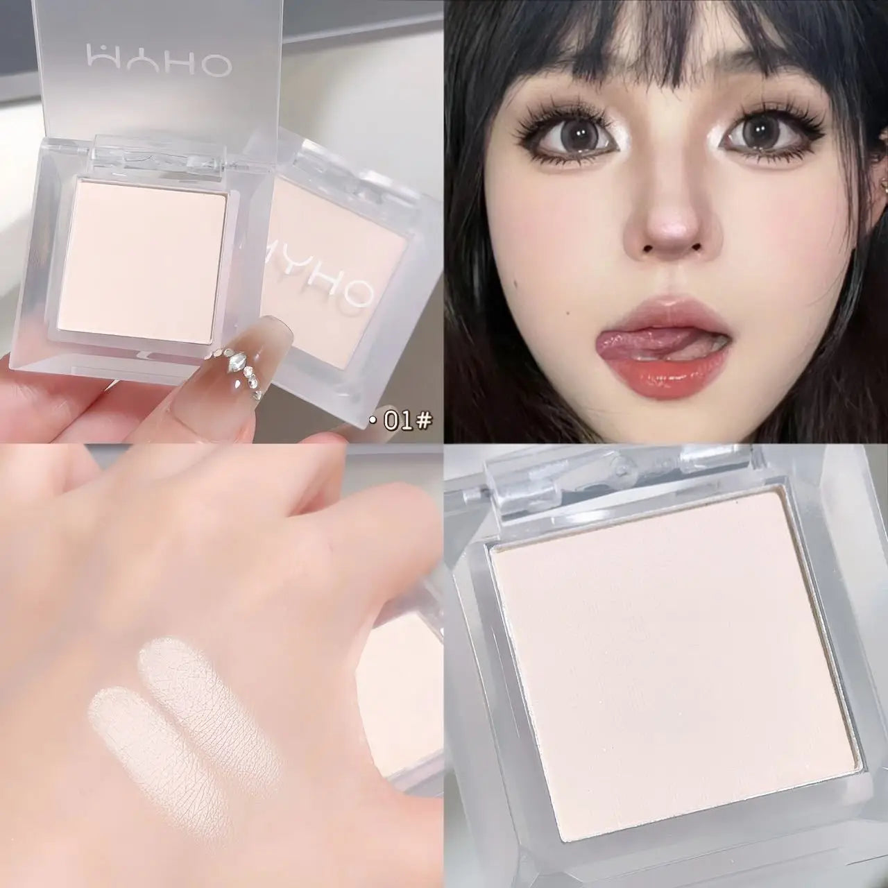 Monochrome Matte White Eyeshadow Makeup Waterproof Lasting Smoky Black Eye Makeup Natural Brighten Eyeshadow Highlighter Palette