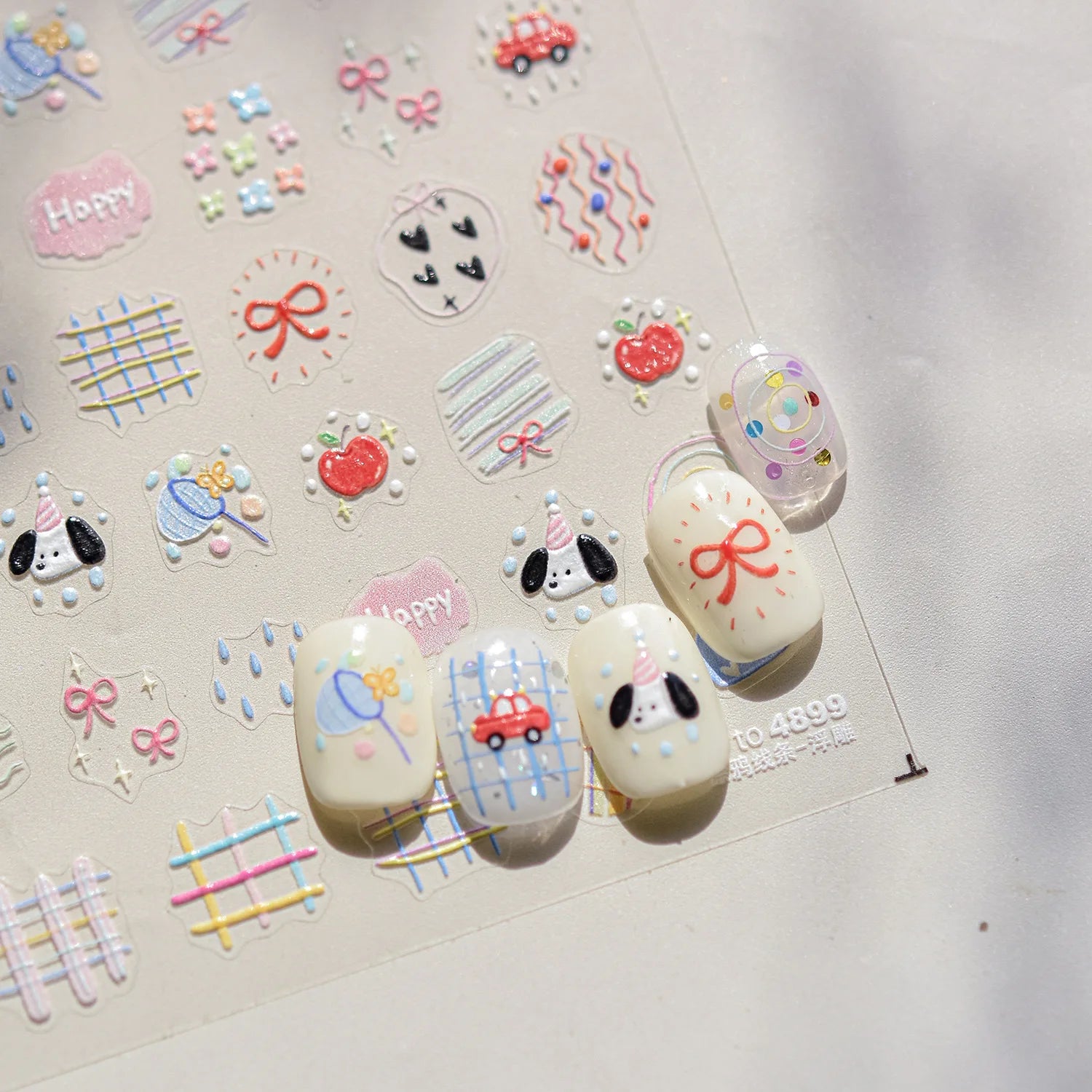 1pcs Cute A bag of Starfish Nail Charm Stickers 3D Jelly Ocean Fish Bubble Adhesive Nail Sticker DIY Summer Nail Art Decorations