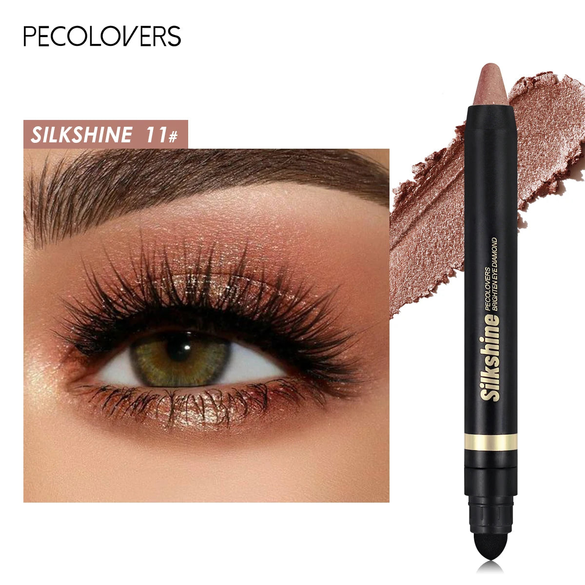 Metallic Glitter Eyeshadow Stick Matte Waterproof Shimmer Lying Silkworm Long Lasting High Gloss Pearlescent Eyeshadow Pen