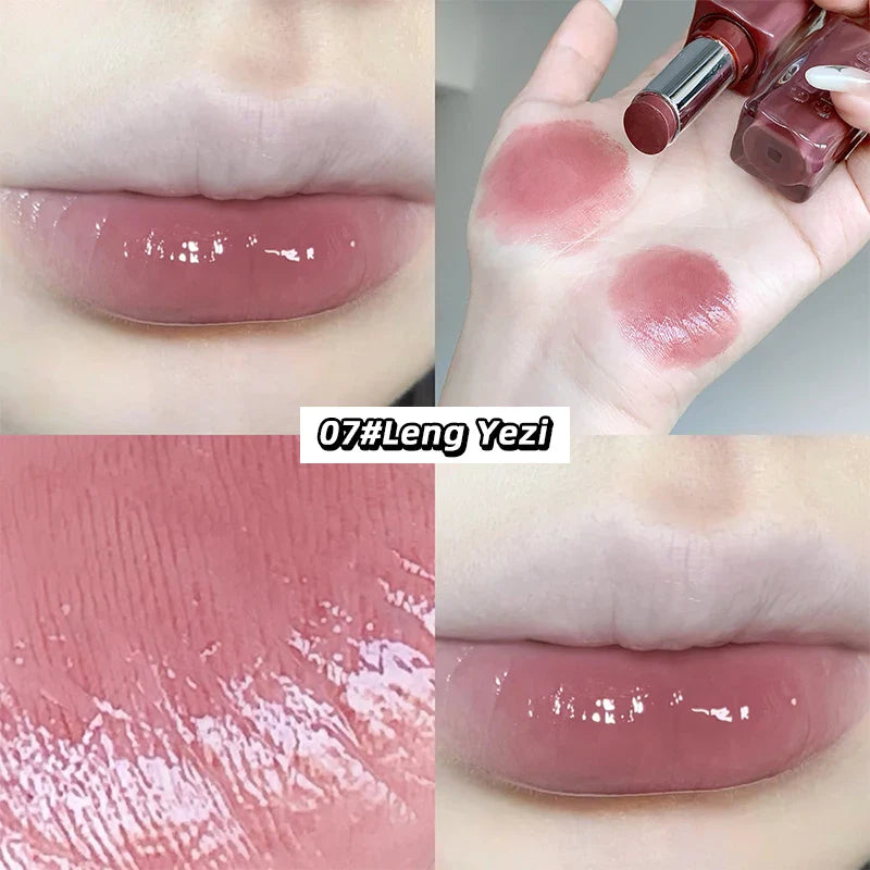 Gege Bear Mirror Gloss Lipstick — Ice-Translucent Water-Gloss Finish, Plumping and Hydrating