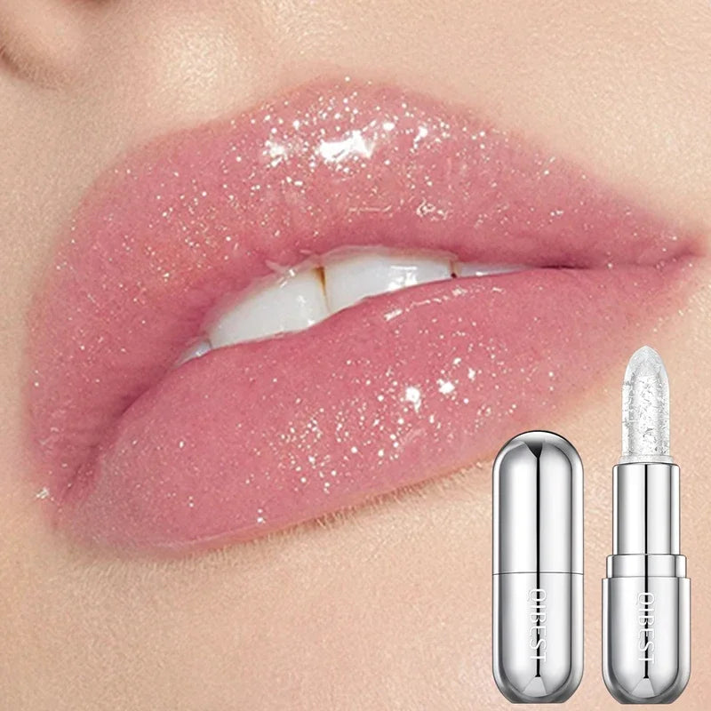 Glitter Lipstick Lip Balm Color Change Transparent Moisturizing Crystal Jelly Pearlescent Lip Plumper Gloss Tint Cosmetic