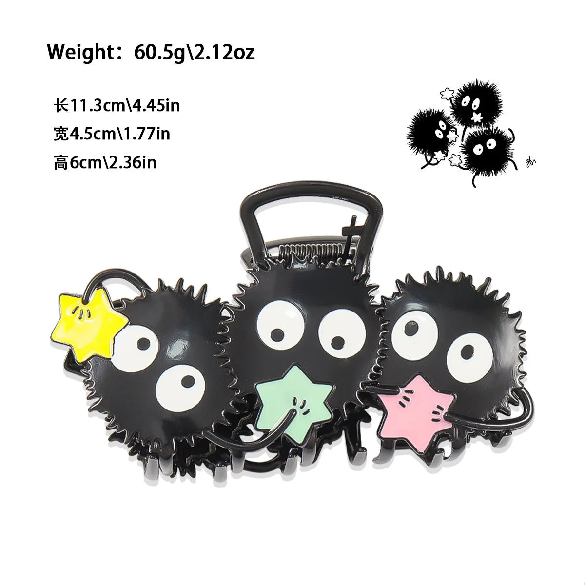 Vintage Anime Hair Claw Japanese Comic Cartoon Style Alloy Hair Clips Hair Accessories for Women Girls Unique Shark Clips