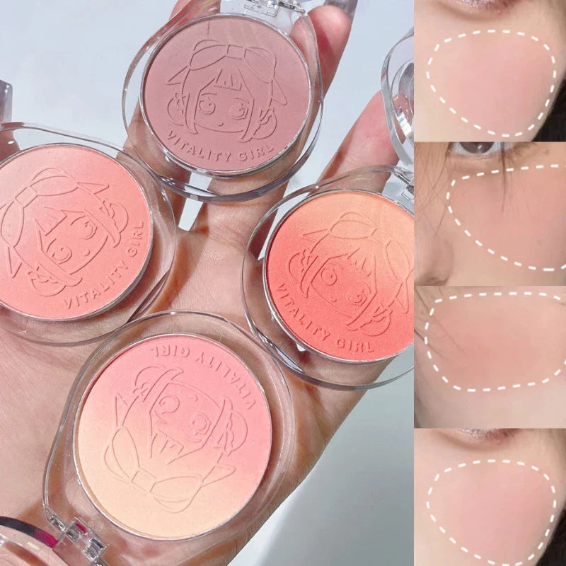 Kakashow Youthful Gradient Blush - Natural Nude Shade,  Easy-to-Blend Formula with Long-lasting Matte Finish,
