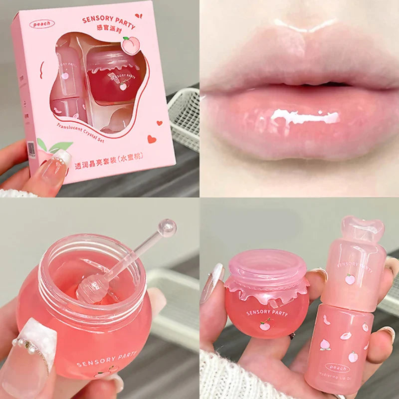 SENSORY PARTY Hydrating & Brightening Lip Mask - Deep Moisture, Lip Wrinkle Reduction, 24-Hour Hydration Lip Oil