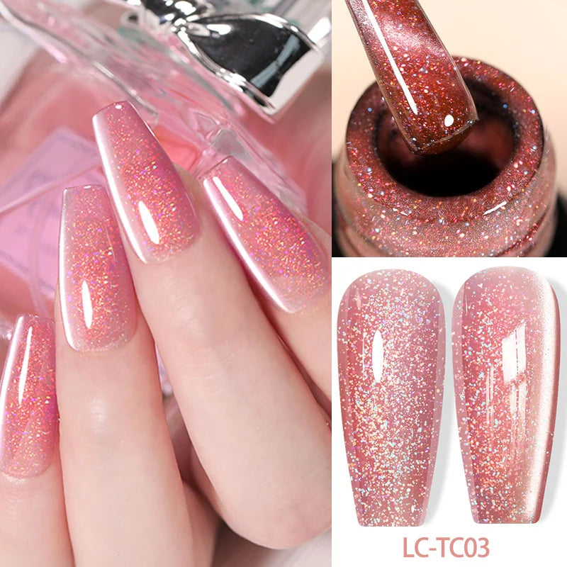 LILYCUTE Thermal Nail Gel Polish 3 Layers Temperature Shiny Color Changing Series Semi Permanent  Soak Off UV Nail Gels Polish