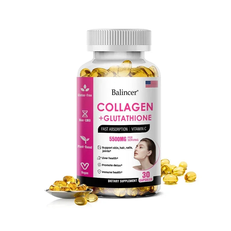 Glutathione Collagen Supplement, Antioxidant Whitening Capsules, Skin Health Deep Nourishment Skin