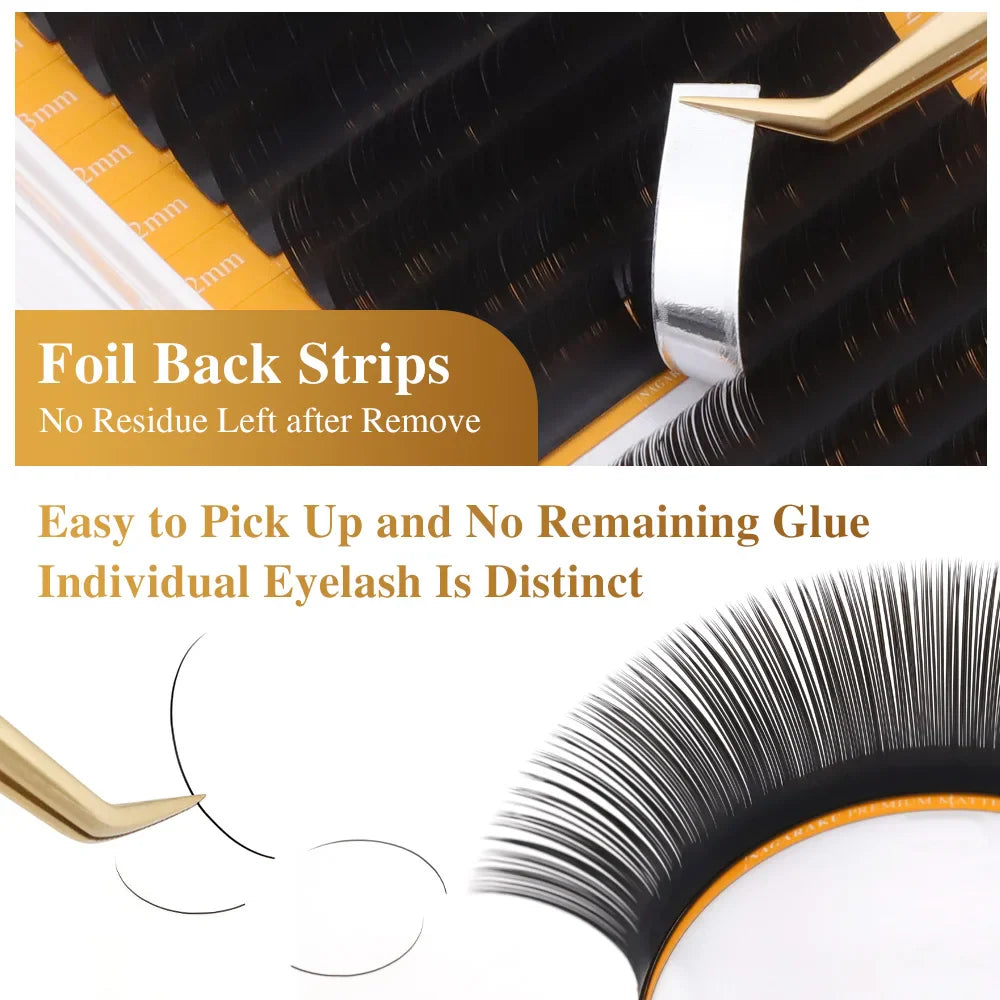 NAGARAKU New Air Series Premium Matte Ellipse Eyelashes High Density Split Tips Natural Light Eyelashes Matte Black