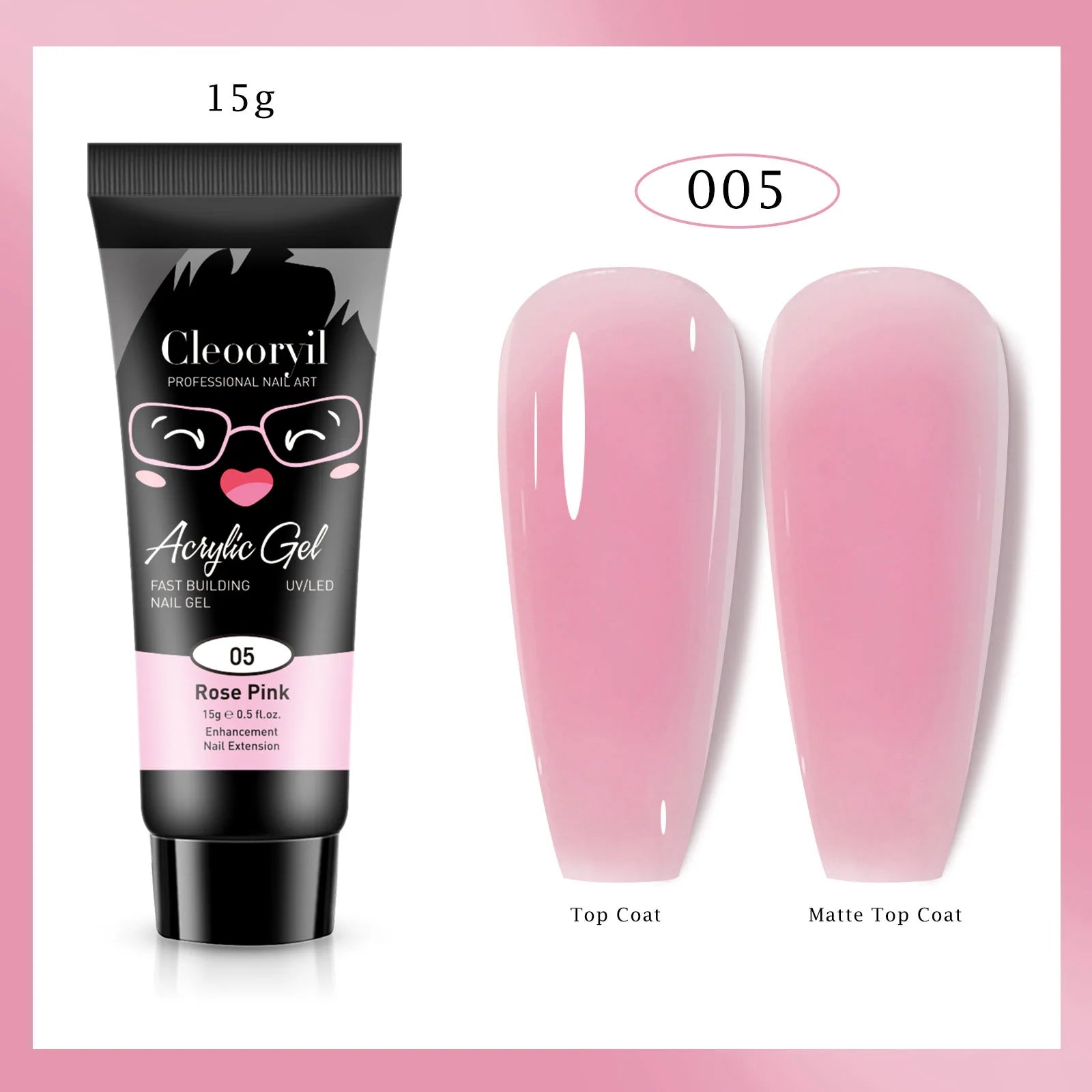 15ml Solid Extension Gel Nail Build Poly Nail Acrylic Gel Crystal Naked Color UV LED Polish Gel For Extend Nail Quick Extension