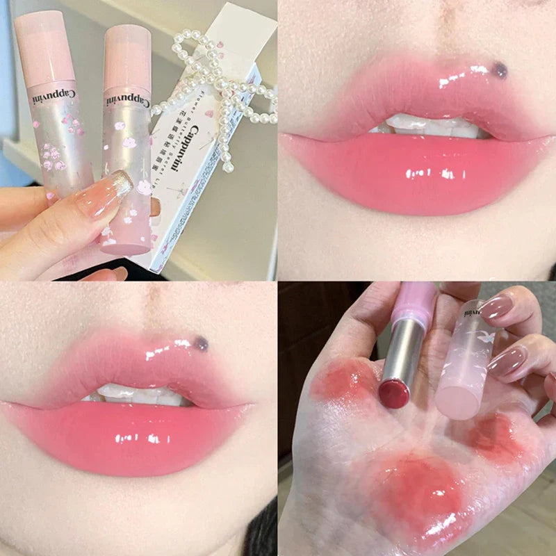 Flowery Dish Language Lip Gloss – Mirror Lip Glaze, Water-Light, Long-Lasting Moisturizing Lip Makeup