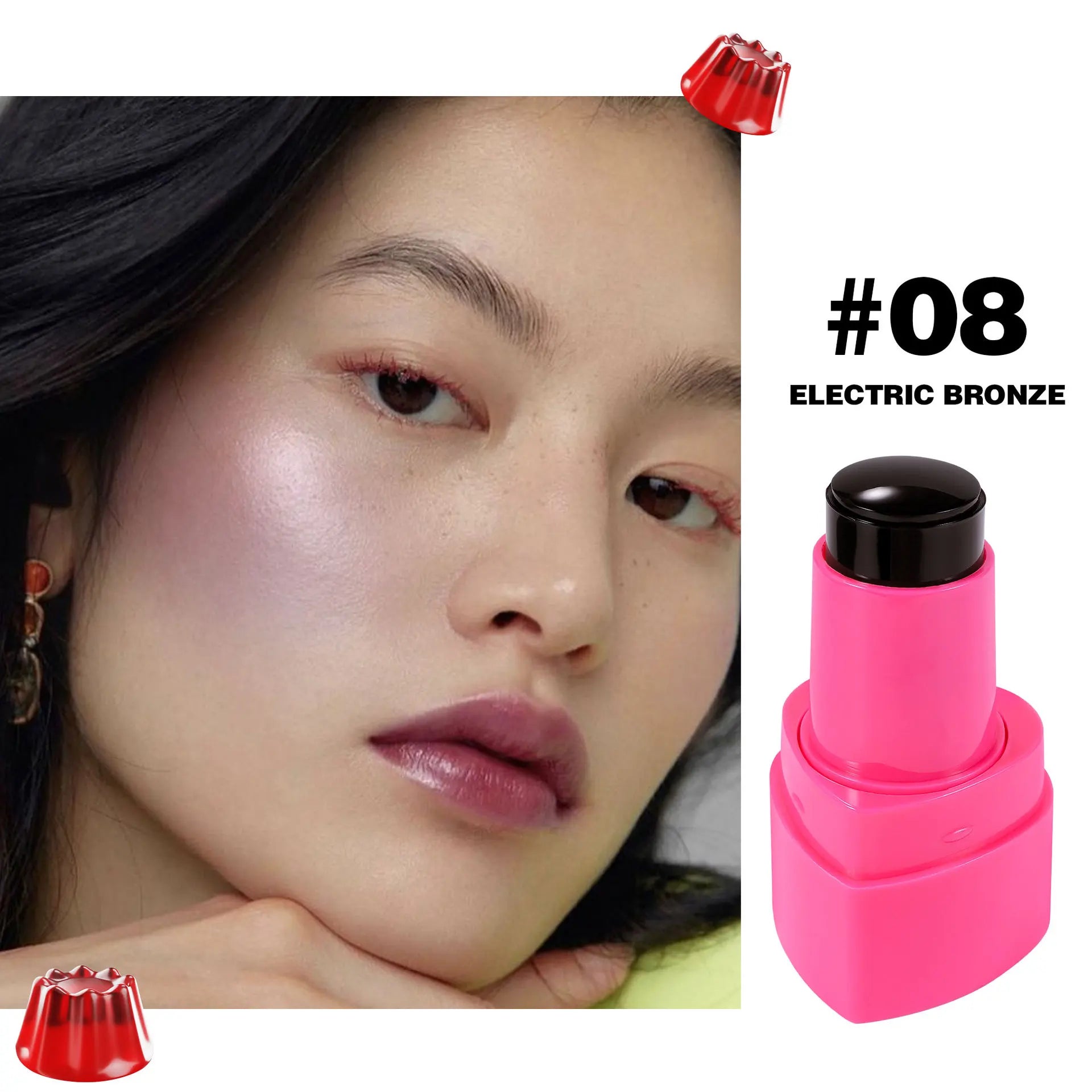 Lip Cheek Jelly Blush Stick Water Tint Lightweight Long Lasting Makeup Blusher Cosmetics Natural Flush Beauty