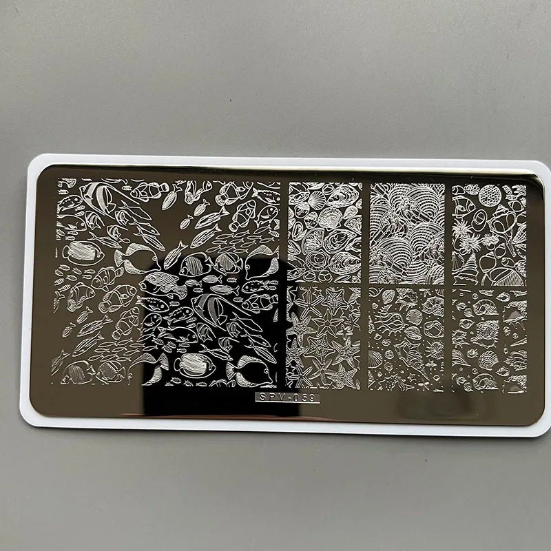 XMQ Nail Art Stamping  Plates Carton Flowers Template