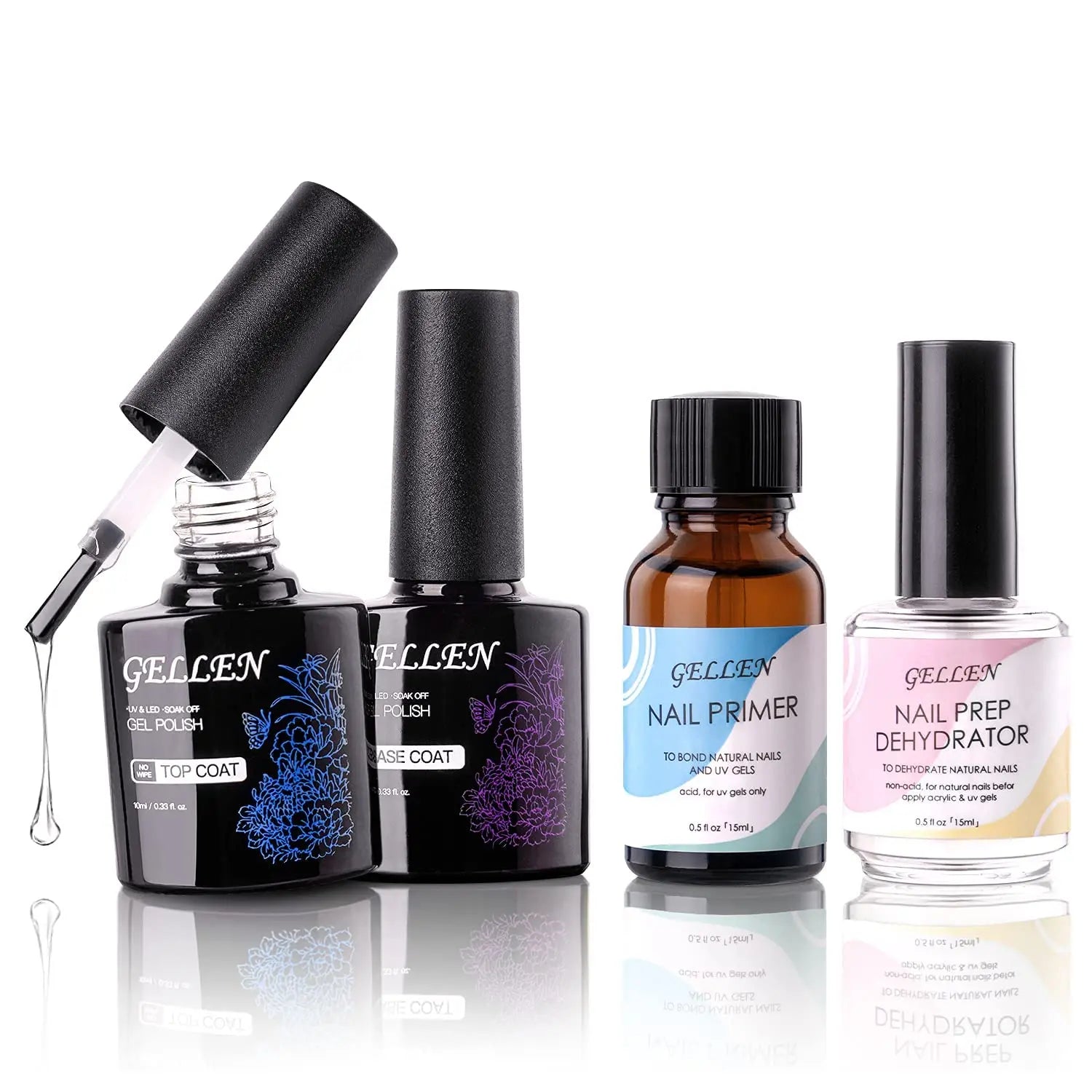 GELLEN 8 in 1 Nail Strengthener Hardener Serum 15ml Repair Weak Brittle Nails Fast Air Dry Cherry Blossom Scent Women Manicure