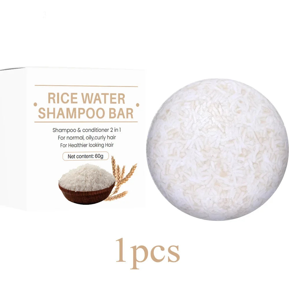 1/2/3pcs Organic Rice Shampoo Soap Bar Cleanses Oil Free Conditioning Soap Rice Water Protein Nourishing Hair Growth Soap Bar