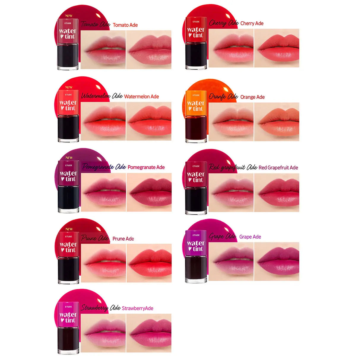 ETUDE Dear Darling Water Tint,Non-Sticky & Breathable,Watercolor-Like Sheer Finish,Brightening Lip Tint,K-Beauty,Korean Makeup