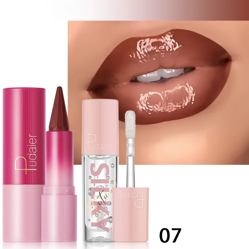 Silky Smooth Lipstick & Nourishing Lip Oil Set - Create Versatile Stunning Looks with Long-Lasting Hydration - Ideal for Effortl