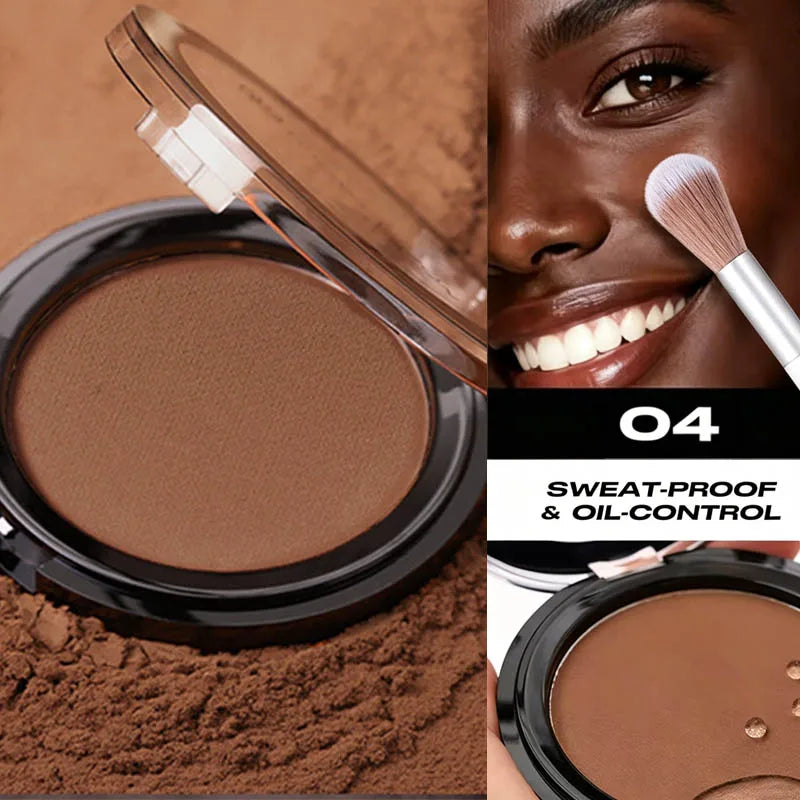 Professional matte contour powder tray creates a 3D facial contour, with long-lasting bronzing powder for setting makeup