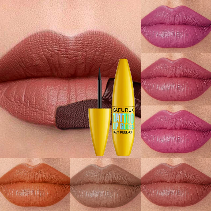 7 Colors Long Lasting Lip Inks Korean Matte Lip Tint Peel Off for Lips Stick Pink Red Makrup for Women Cosmetic Gifts Lip Stain