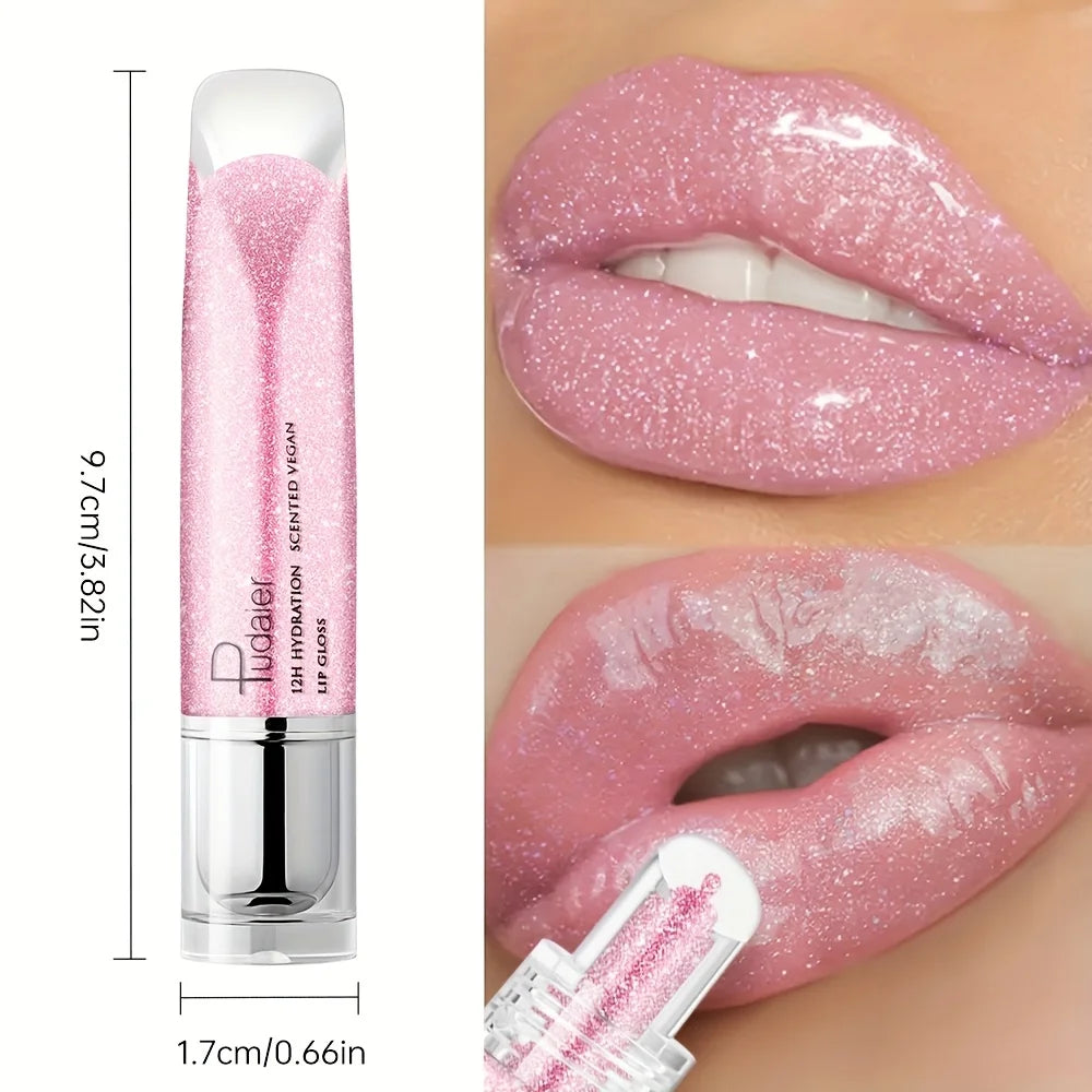 Non Sticky Waterproof Lip Gloss High Shine Long Lasting Moisturizing Plumping Lip Glaze Easy Application