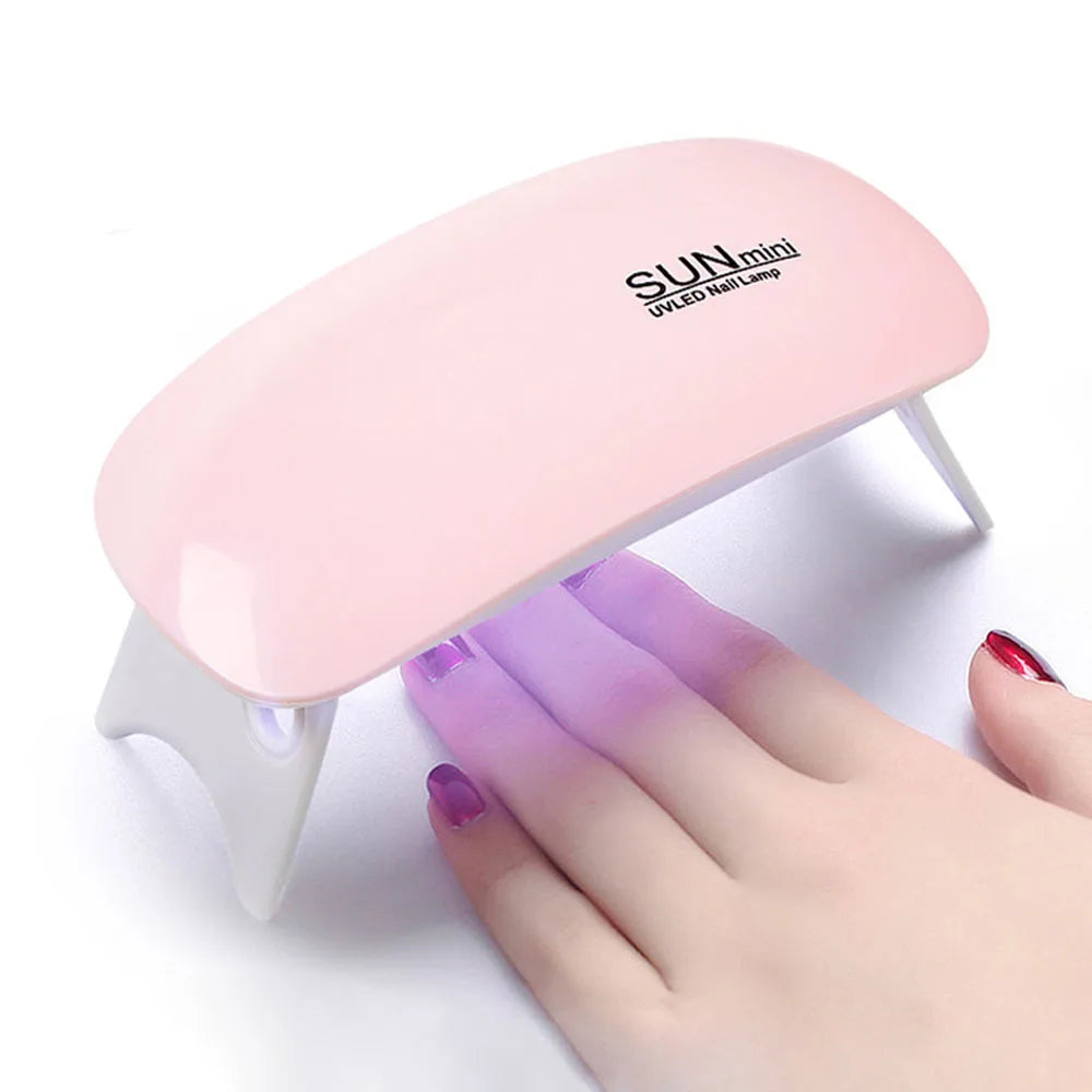 YIKOOLIN Mini Mouse Gel Nails 6W Polish Drying Lamp Portable 6 LED UV Manicure Lamp Home  USB Nail Phototherapy Machine