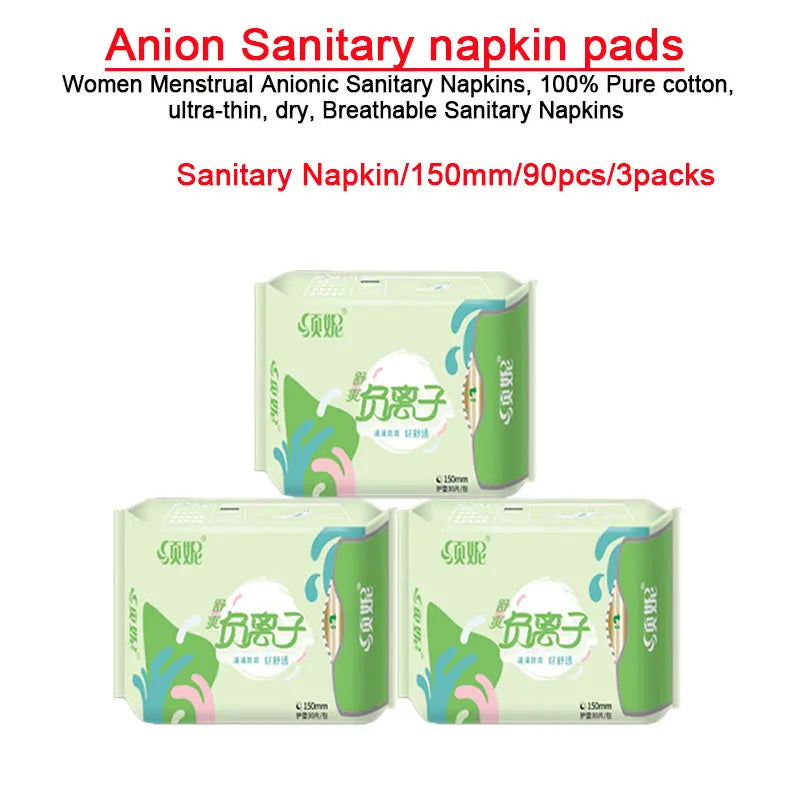 24pcs=3 packs/ Anion Menstrual Pad Sanitary Towels Panty Liners For Women Health Care Feminine Hygiene Product Towels Cotton Pad