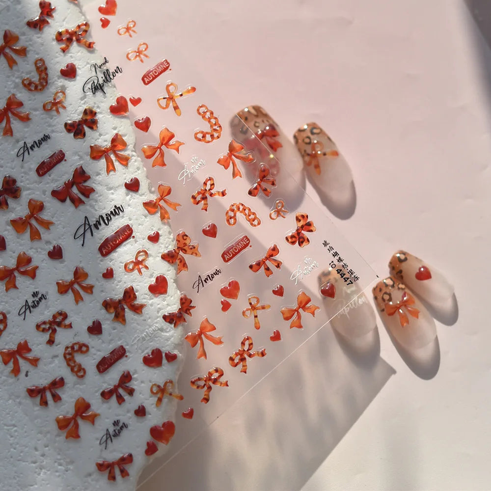 1pcs Cute A bag of Starfish Nail Charm Stickers 3D Jelly Ocean Fish Bubble Adhesive Nail Sticker DIY Summer Nail Art Decorations