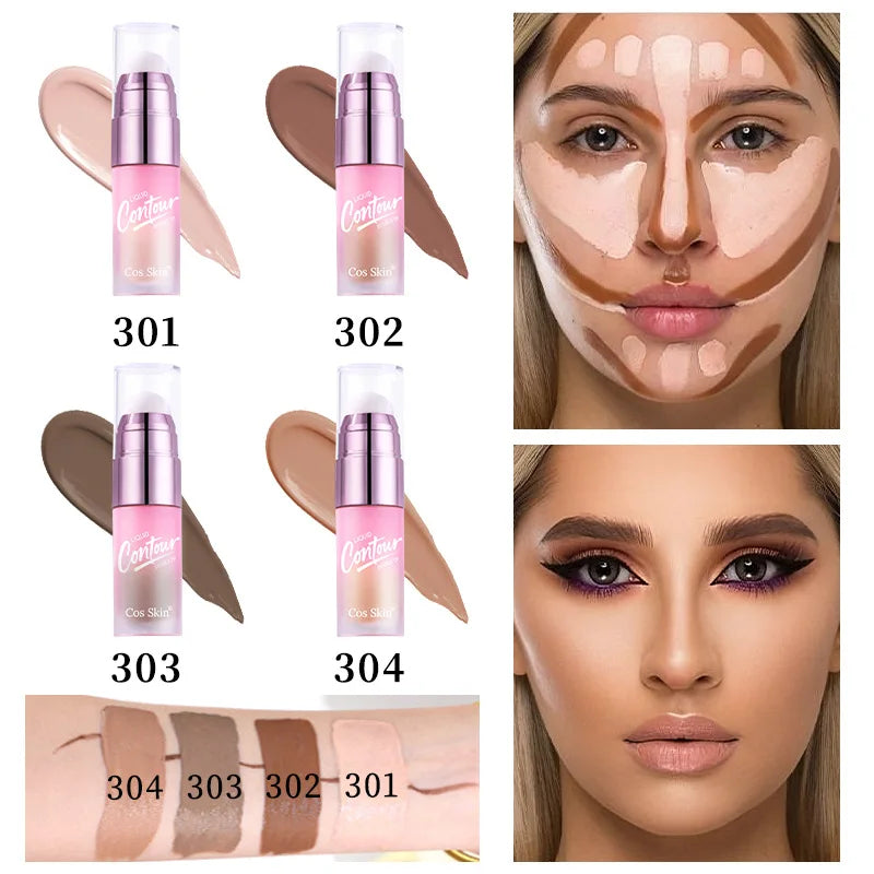 Double-head Matte Contour and Highlighter Liquid, Side Profile Illuminating and Contouring Liquid