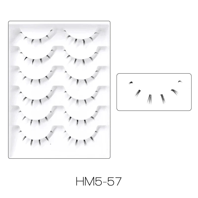 10Pairs Bottom Eyelashes Manga Lower Lashes Clear Band Wispy Small Flame Under Eye Lashes Korean Makeup Cosplay Tools