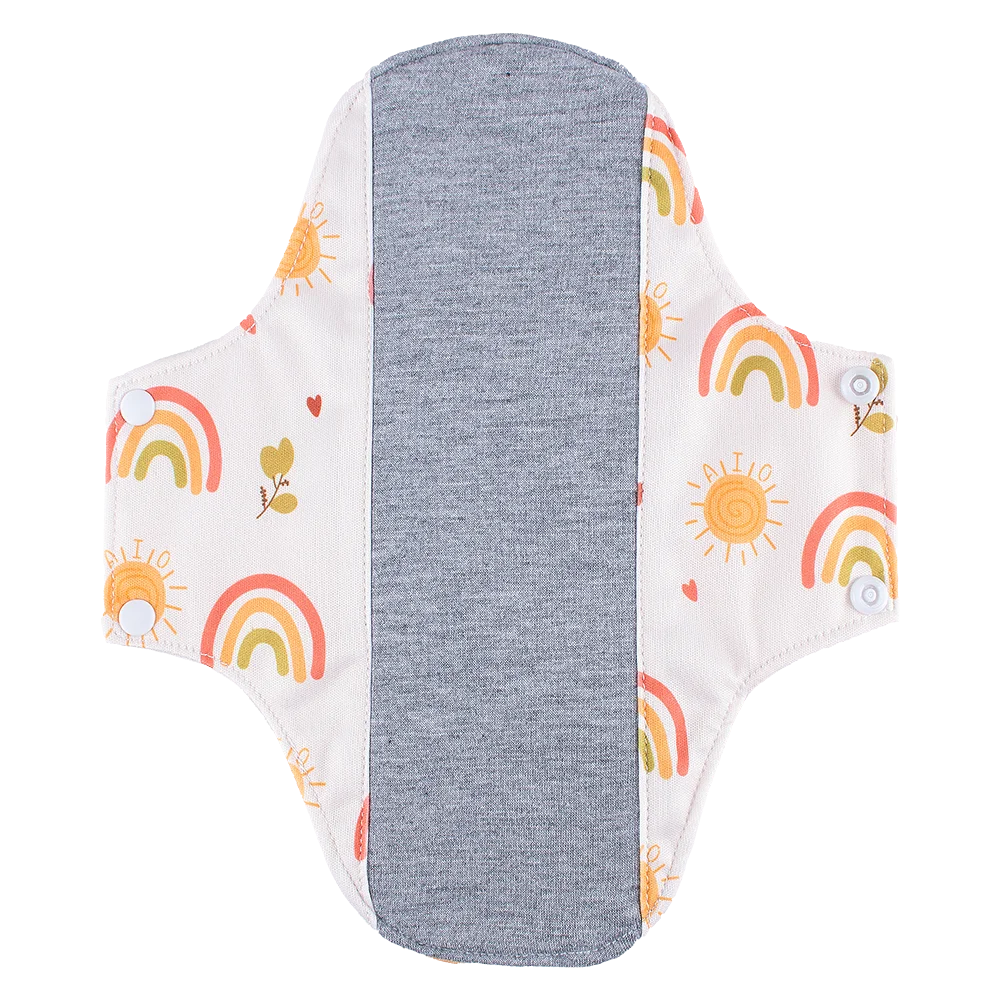 AIO Washable Cotton Printed Panty Liner Regular Flow Menstrual Pads Graphene Cloth Tampons Urinary Incontinence Sanitary Pads