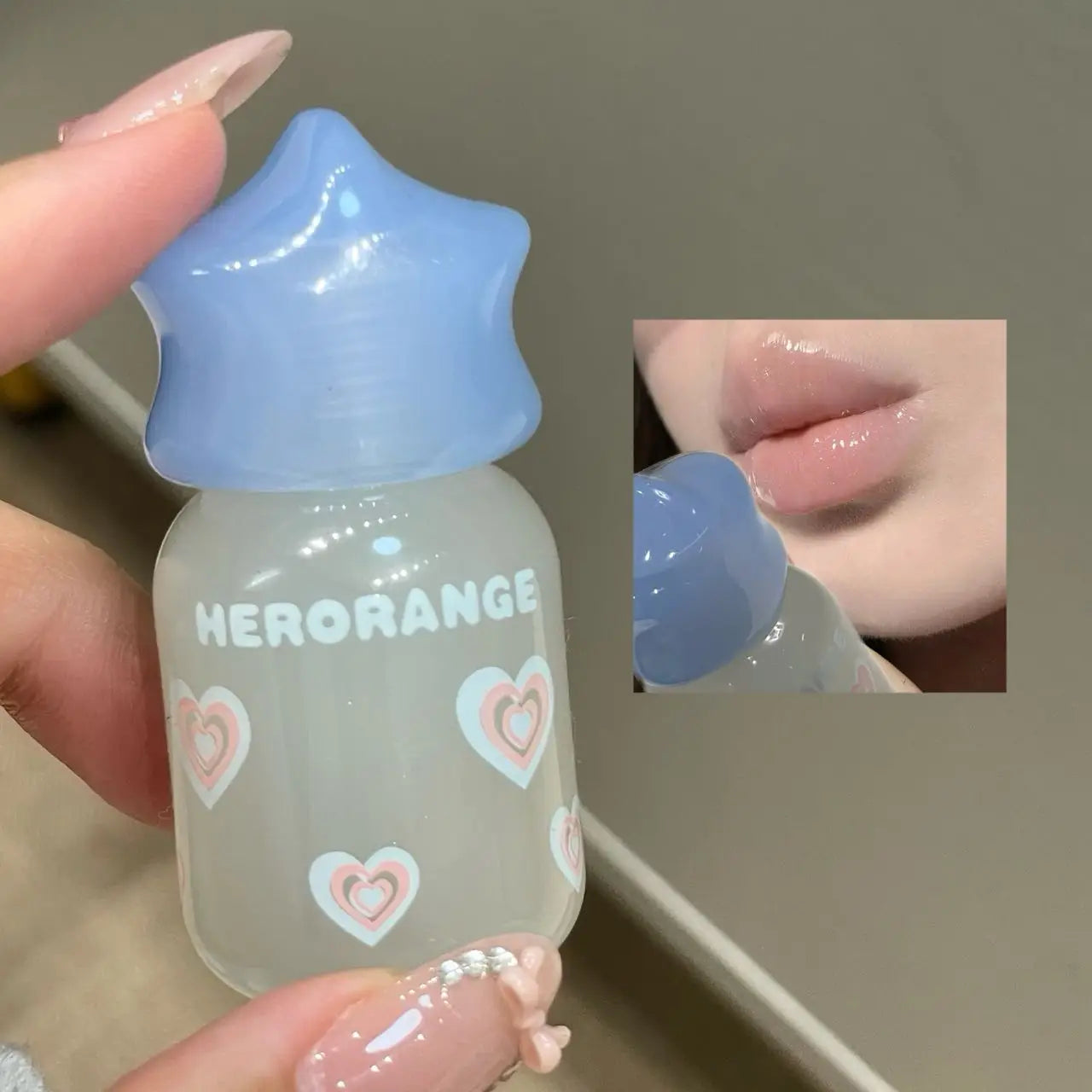 Peach Pink Moisturizer Lip Gloss Hydrating Transparent Fine Shimmer Lip Glaze Lasting Non-Stick Jelly Lip Plumping Korean Makeup