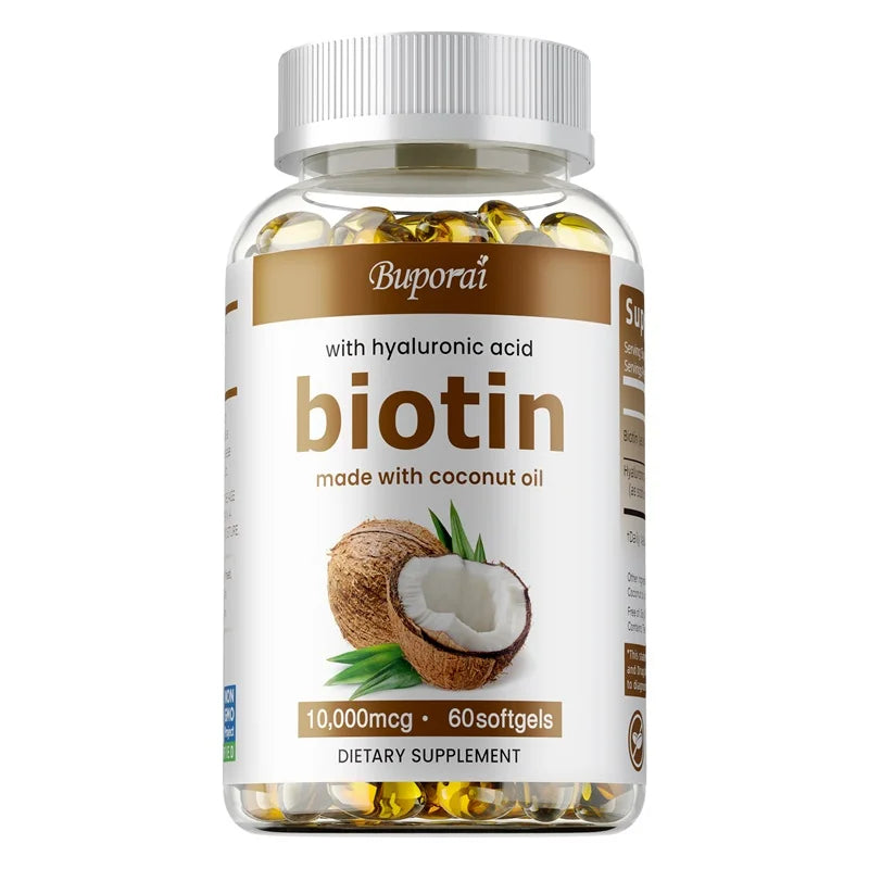 Biotin with Hyaluronic Acid - Hydrates Skin, Soothes Joints, Promotes Healthy Hair and Eyes