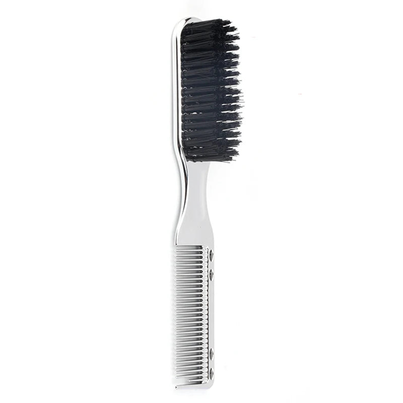 Double-sided Professional Barber Neck Brush Comb Black Small Hair Styling Comb Shaving Beard Salon Carving Duster Cleaning Brush