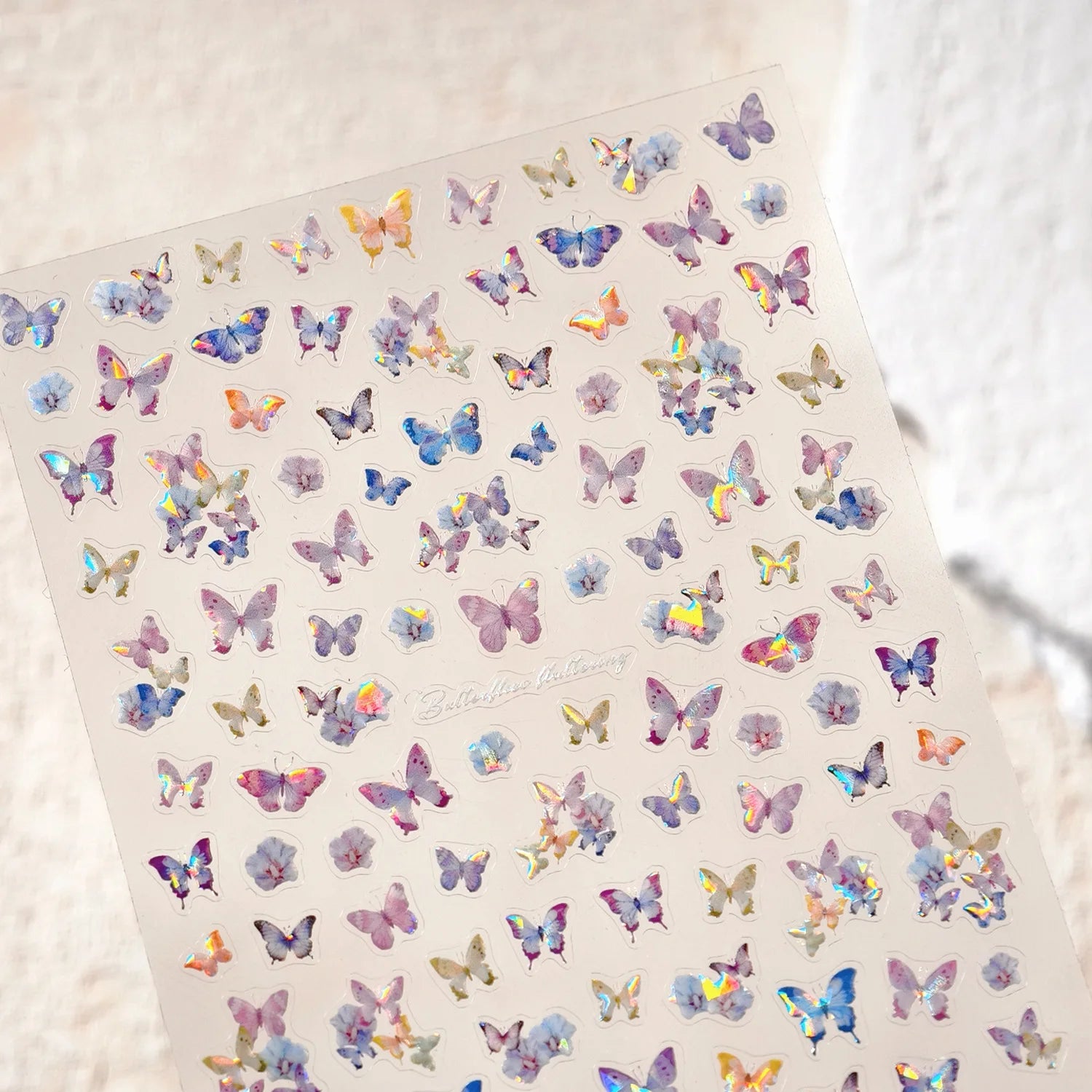 5D Butterfly Nail Stickers Sparkling Jelly Butterfly Nail Art Sticker Decorations Decals DIY Self Adhesive Slider Manicure Parts