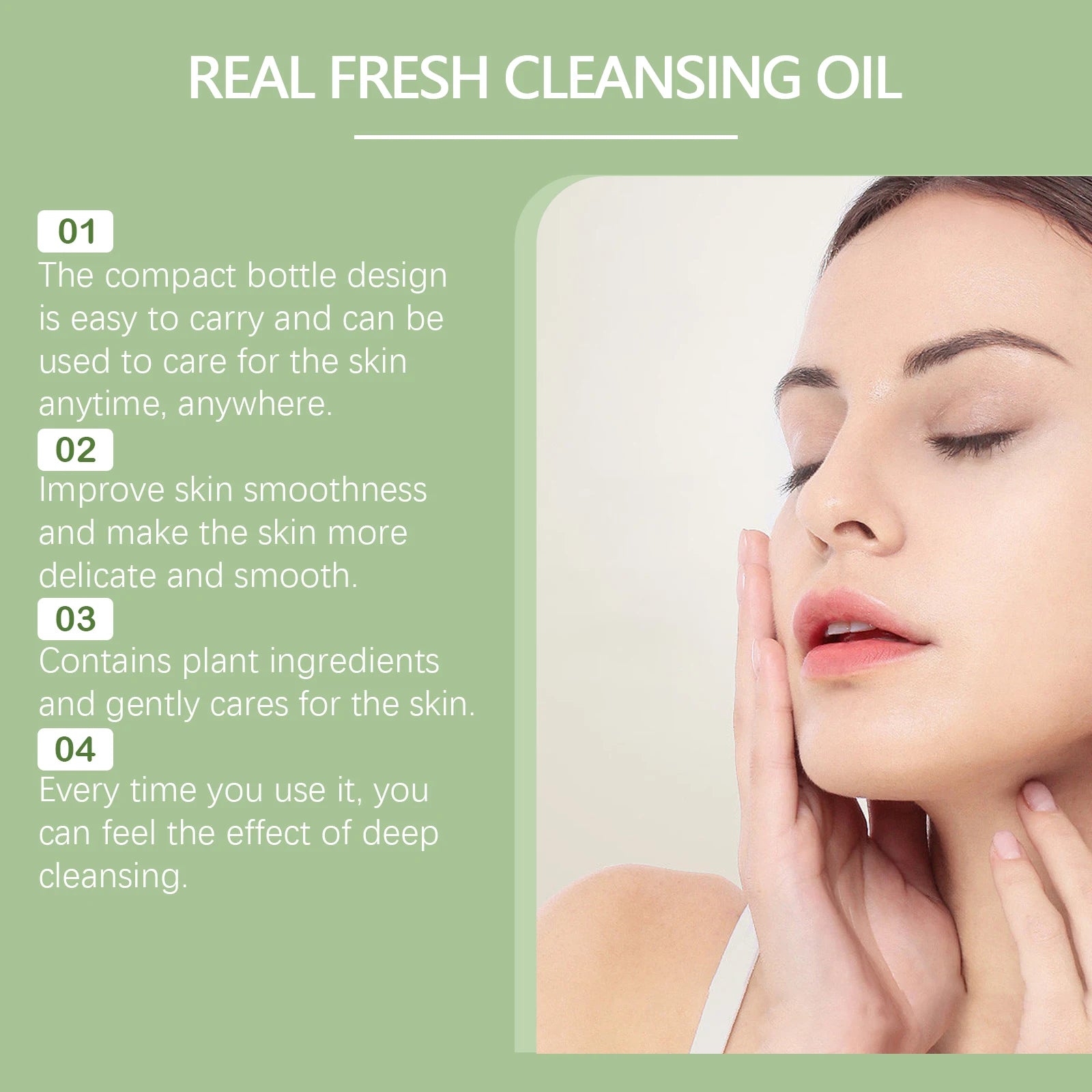 Green Tea Cleansing Oil-It can gently remove makeup,soothe the face,eyes and lips, and leave the skin refreshing and non-tight