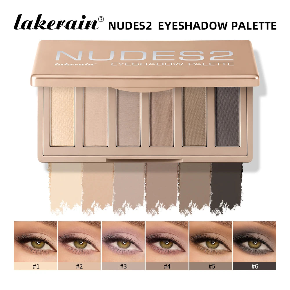 Lakerain Eyeshadow Palette Long-Lasting Eye Makeup Rich Pigment Neutral Shades Blendable Color Matte Nudes Eyeshadow Palette